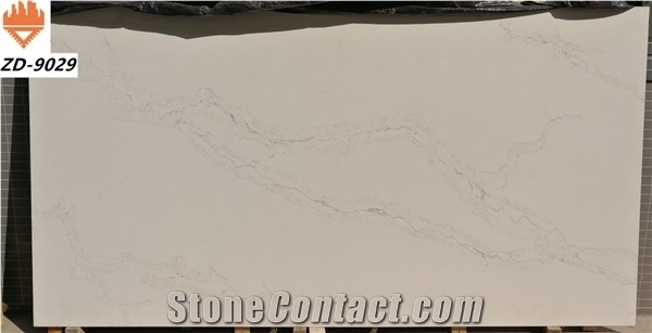 Long Vein Quartz Slab Engineered Stone for Countertop