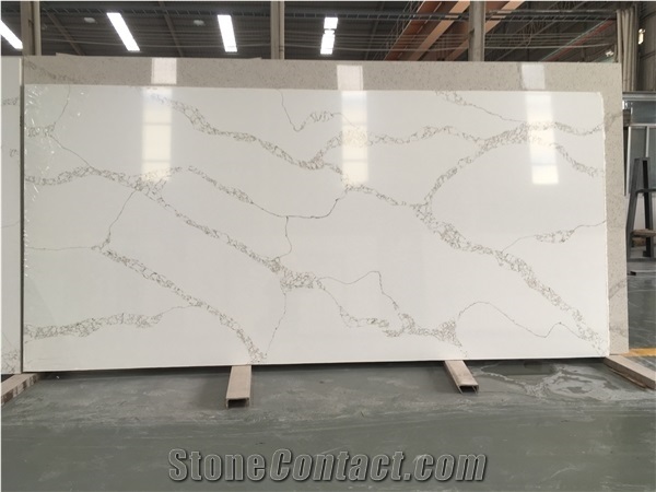 Luxury Big Artificial Quartz Stone Slabs Smart White