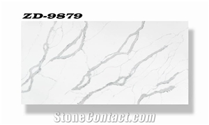 Luxury Quartz Stone White Calacatta Cararra Slab