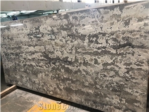 Malaysia Marbleing Pattern Quartz Slabs for Kitchen Counter Tops