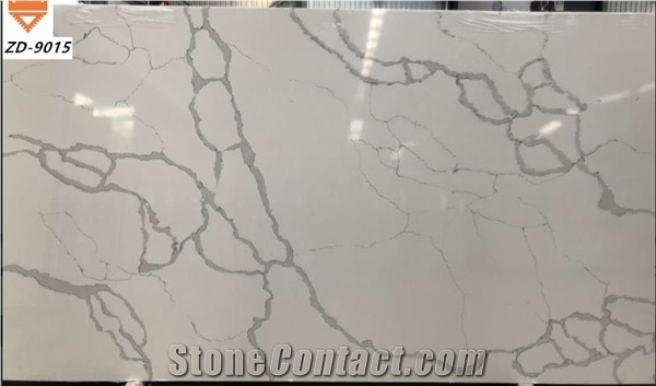 Malaysia Polished Calacatta Quartz Stone for Countertops