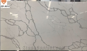 Malaysia Polished Calacatta Quartz Stone for Countertops