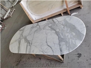 Quartz Stone Calacatta Living Room Table Top