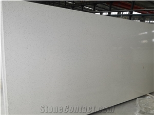 Sparkling White Quartz Crystal White Kitchen Slab