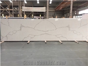 White Calacatta Quartz Engineered Stone Slabs