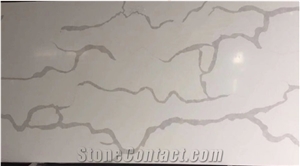 White Calacatta Quartz Stone Gold Veins and Grey Veins