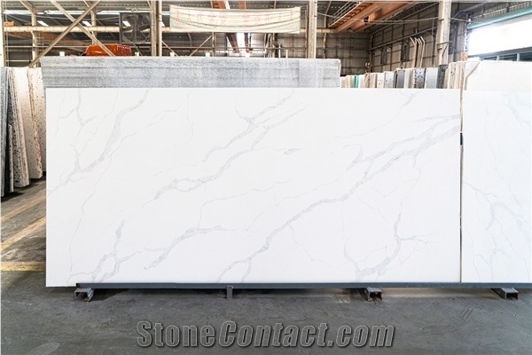 White Calacatta Quartz Stone Slab Worktops Hot Sale