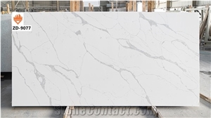 White Calacatta Quartz Stone Slabs Manufacturer for Worktop