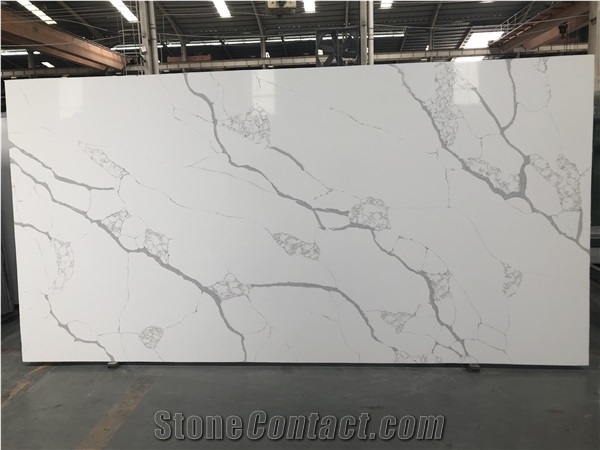 White Mirror Fleck Man Made Quartz Stone for Worktop
