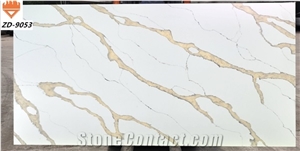 Zd Artificial Polishing Stone Calacatta Laza Quartz Surface