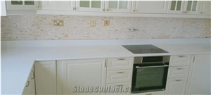 Sliver White Artificial Marble Custom Countertops