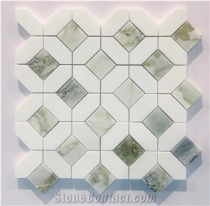 Ice Green Marble Mosaics Floor Tiles