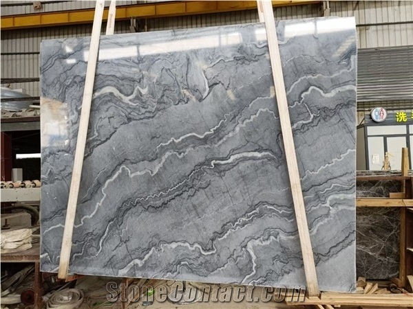 Meteor Grey Marble Book Match Stone