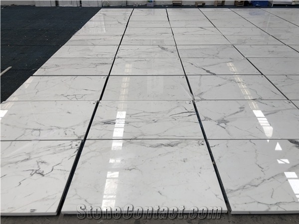 Statuario White Marble with Honeycomb Panels