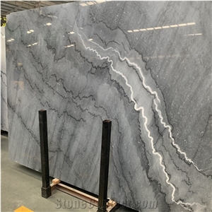 Natural Bruce Grey Marble Bookmatch for Interior Wall Floor