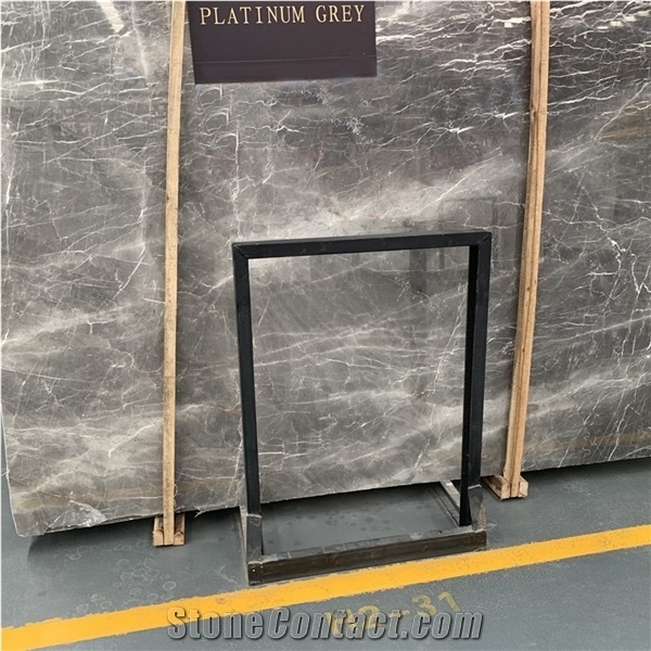 Platinum Grey Marble Slab for Bookmatched Tv Background Wall