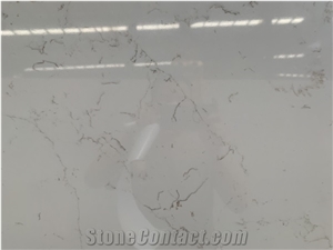 Quartz Solid Surface White Calcatta Slab