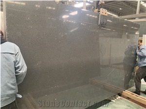 Sparkle Grey Quartz Stone Solid Surface Slab for Vanity Top