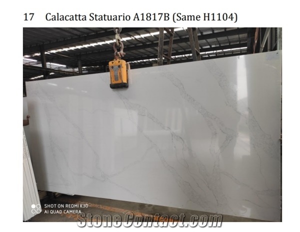 White Light Calacatta Quartz Stone for Countertop