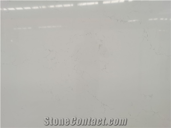 Wholesale White Light Calacatta Quartz Slabs for Countertop