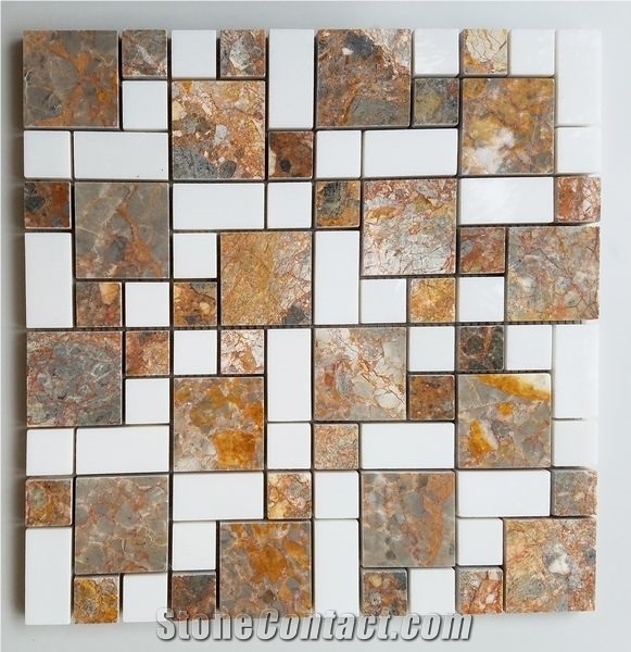 Square Chips Stone Mosaic Tile 300x300mm