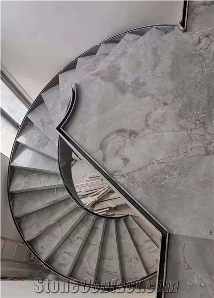Calacatta Grey Marble Step Staircase Tiles