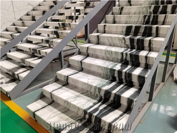 China Ladscape Painting Marble Indoor Stair Railings
