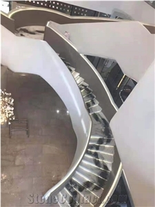 Custome Made Panda White Marble Circular Stair Step