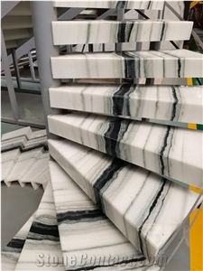 Panda White Marble Handicap Stair Rails for Ground Floor