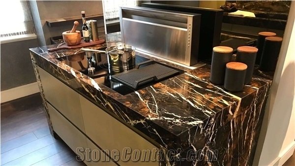 Black Gold Marble Kitchen Countertop
