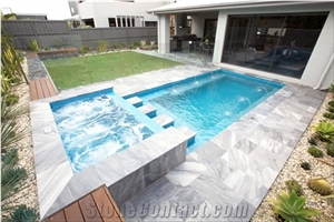 Silver Grey Marble French Pattern Paver for Pool Surround