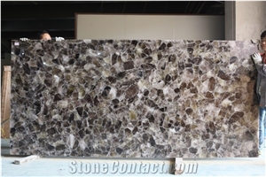 Backlit Semiprecious Stone Wall Panels Brown Agate Gemstone