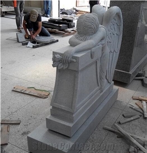 Carved Weeping Angel Gravestone Mourning Angel Headstone