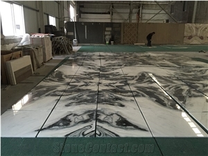 China Marble Panda White Bookmatch Floor Panda Tile