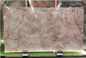 Scarlet Crystal Quartzite Slabs Rose Quartzite Slabs