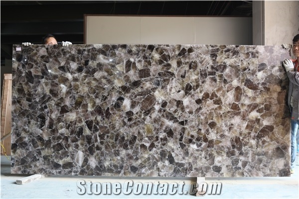 Semiprecious Stone Slabs Grey Agate Gemstone Slabs