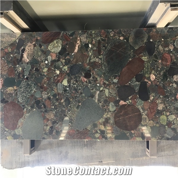 Verde Marinace Granite Slabs for Kitchen Countertops