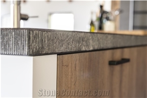 Belgian Bluestone Chiseled Edge Kitchen Countertop