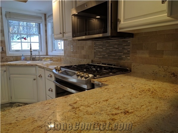 Golden Granite Kitchen Countertop