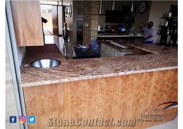 Africa Gold Granite Kitchen Countertop