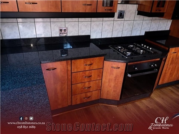 African Nero Assoluto Granite Kitchen Countertop