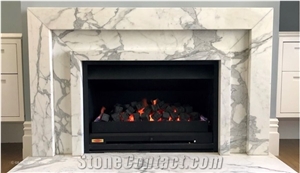 Calacatta Carrara Marble Fireplace