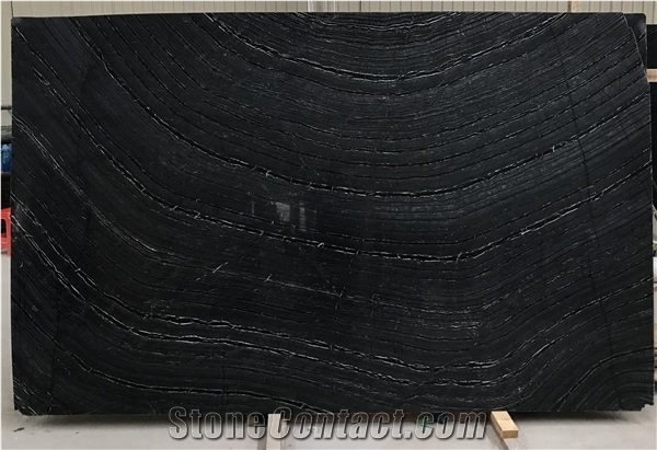 Bookmatched Black Forest Marble Slabs from China