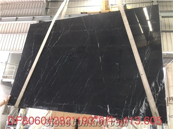 China Nero Marquina Black Marble Slabs & Tiles