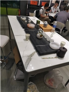 Artificial White Calacatta Commercial Table Set Design