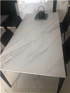 Solid Surface Artificial Calacatta White Sintered Stone Dinner Table