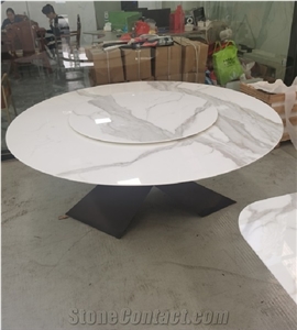 Solid Surface Calacatta Sintered Stone Interior Design Table