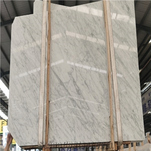 Customized Natural Italy Bianco White Carrara Marble Slabs