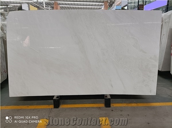 Factory Low Price Pure White Marble Slab Bianco Rhino