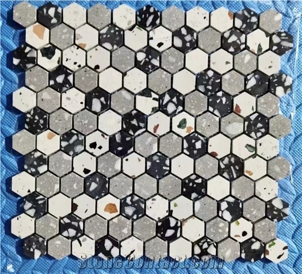 Mesh Mounted Terrazzo Mosaic Tile